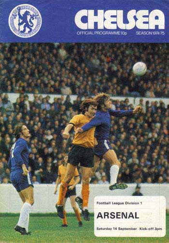 programme cover for Chelsea v Arsenal, 14th Sep 1974