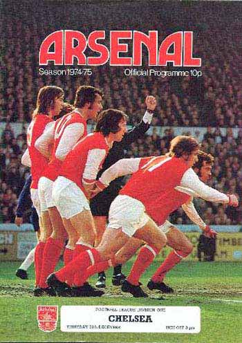 programme cover for Arsenal v Chelsea, Thursday, 26th Dec 1974