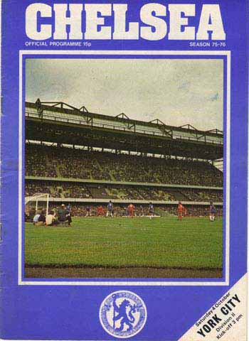 programme cover for Chelsea v York City, 4th Oct 1975