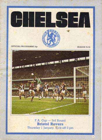programme cover for Chelsea v Bristol Rovers, Thursday, 1st Jan 1976