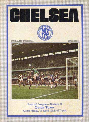 programme cover for Chelsea v Luton Town, 16th Apr 1976