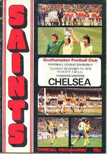 programme cover for Southampton v Chelsea, Tuesday, 7th Dec 1976