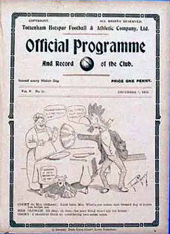 programme cover for Tottenham Hotspur v Chelsea, Saturday, 7th Dec 1912