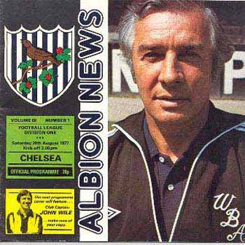 programme cover for West Bromwich Albion v Chelsea, 20th Aug 1977