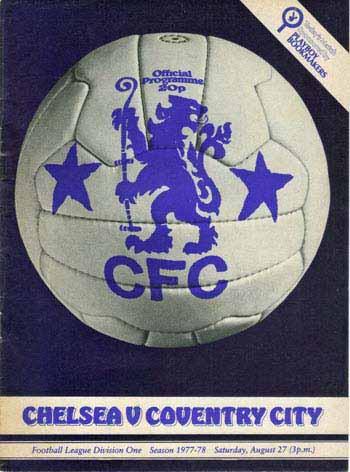 programme cover for Chelsea v Coventry City, 27th Aug 1977