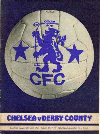 programme cover for Chelsea v Derby County, Saturday, 10th Sep 1977