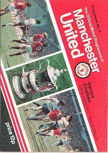 programme cover for Manchester United v Chelsea, 17th Sep 1977