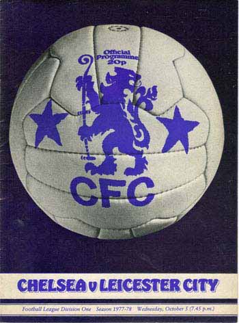 programme cover for Chelsea v Leicester City, Wednesday, 5th Oct 1977