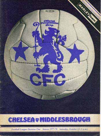 programme cover for Chelsea v Middlesbrough, 15th Oct 1977