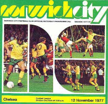 programme cover for Norwich City v Chelsea, 12th Nov 1977