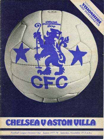 programme cover for Chelsea v Aston Villa, Saturday, 19th Nov 1977