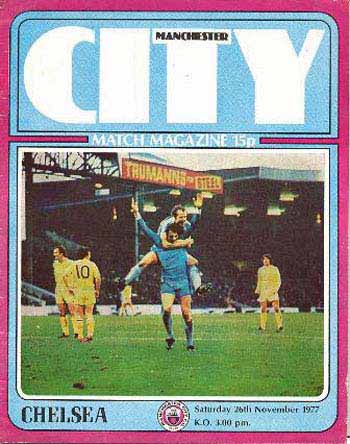 programme cover for Manchester City v Chelsea, 26th Nov 1977