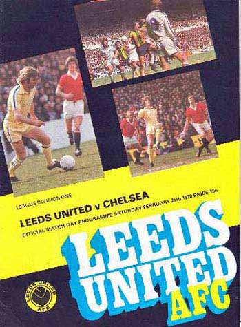 programme cover for Leeds United v Chelsea, 25th Feb 1978