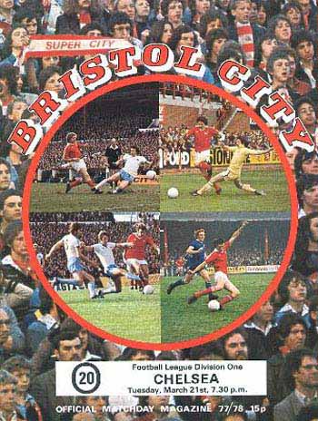 programme cover for Bristol City v Chelsea, Tuesday, 21st Mar 1978
