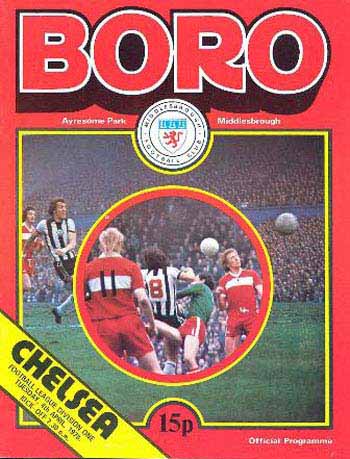 programme cover for Middlesbrough v Chelsea, Tuesday, 4th Apr 1978