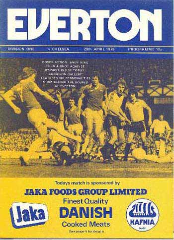 programme cover for Everton v Chelsea, Saturday, 29th Apr 1978