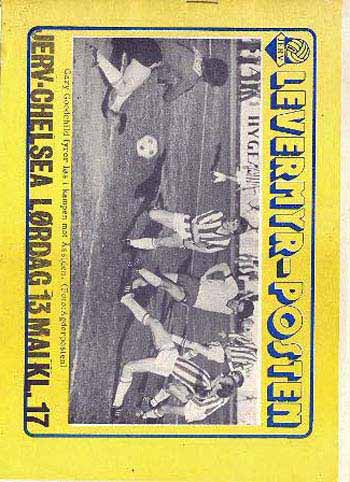 programme cover for FK Jerv v Chelsea, 13th May 1978