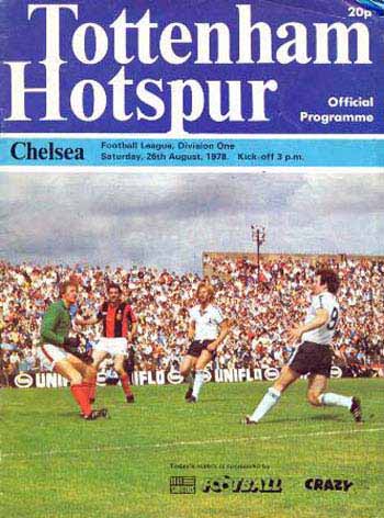 programme cover for Tottenham Hotspur v Chelsea, Saturday, 26th Aug 1978