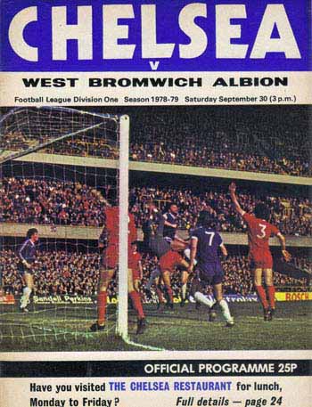programme cover for Chelsea v West Bromwich Albion, 30th Sep 1978