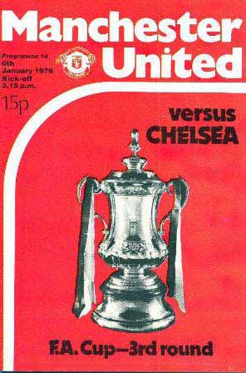 programme cover for Manchester United v Chelsea, Monday, 15th Jan 1979