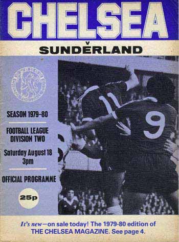 programme cover for Chelsea v Sunderland, 18th Aug 1979
