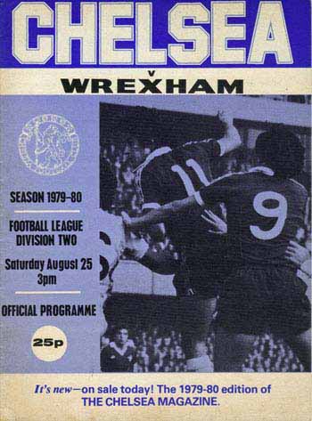 programme cover for Chelsea v Wrexham, 25th Aug 1979