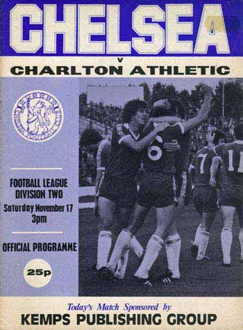 programme cover for Chelsea v Charlton Athletic, Saturday, 17th Nov 1979
