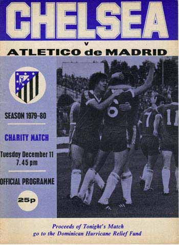 programme cover for Chelsea v Atlético Madrid, 11th Dec 1979