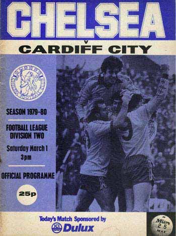 programme cover for Chelsea v Cardiff City, 1st Mar 1980