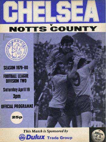 programme cover for Chelsea v Notts County, 19th Apr 1980