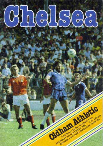 programme cover for Chelsea v Oldham Athletic, 8th Nov 1980