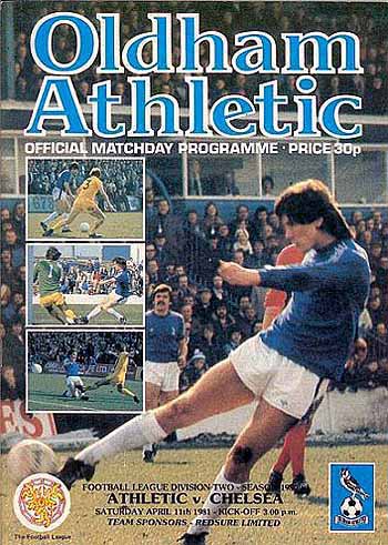 programme cover for Oldham Athletic v Chelsea, 11th Apr 1981