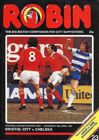 programme cover for Bristol City v Chelsea, 18th Apr 1981