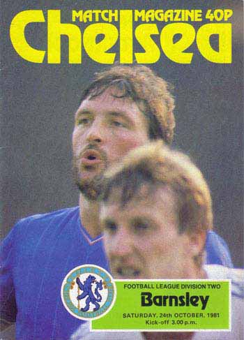 programme cover for Chelsea v Barnsley, 24th Oct 1981