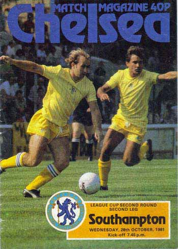 programme cover for Chelsea v Southampton, Wednesday, 28th Oct 1981