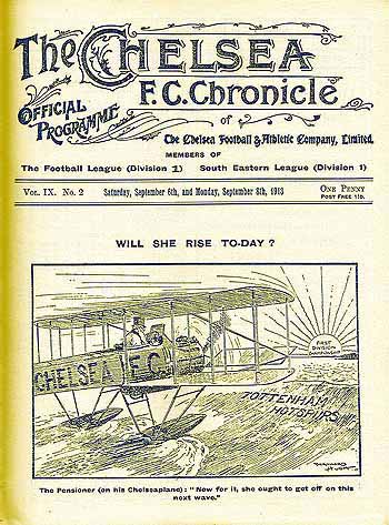 programme cover for Chelsea v West Bromwich Albion, Monday, 8th Sep 1913