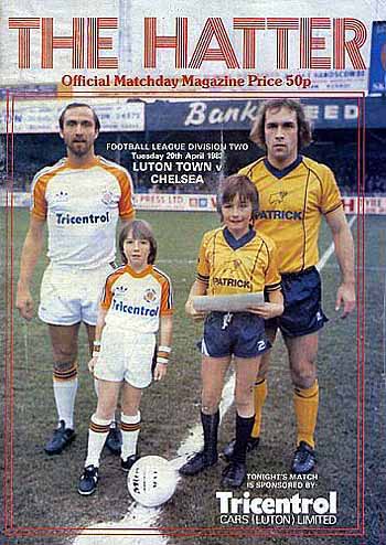 programme cover for Luton Town v Chelsea, Tuesday, 20th Apr 1982