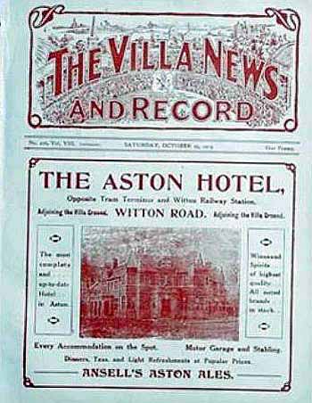 programme cover for Aston Villa v Chelsea, Saturday, 25th Oct 1913
