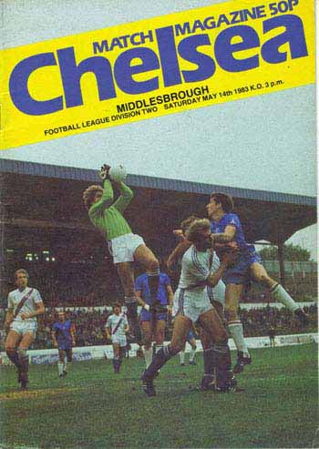programme cover for Chelsea v Middlesbrough, Saturday, 14th May 1983