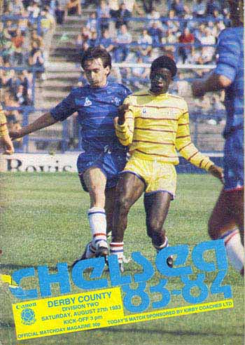 programme cover for Chelsea v Derby County, Saturday, 27th Aug 1983