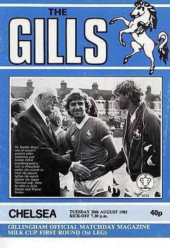 programme cover for Gillingham v Chelsea, Tuesday, 30th Aug 1983
