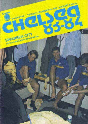 programme cover for Chelsea v Swansea City, Tuesday, 6th Dec 1983