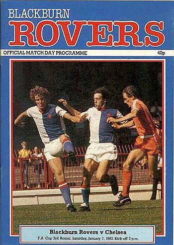 programme cover for Blackburn Rovers v Chelsea, Saturday, 7th Jan 1984