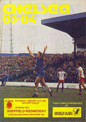 programme cover for Chelsea v Sheffield Wednesday, 21st Jan 1984