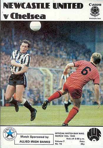programme cover for Newcastle United v Chelsea, Saturday, 10th Mar 1984