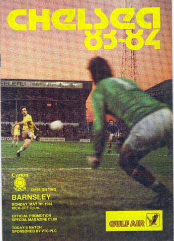 programme cover for Chelsea v Barnsley, Monday, 7th May 1984