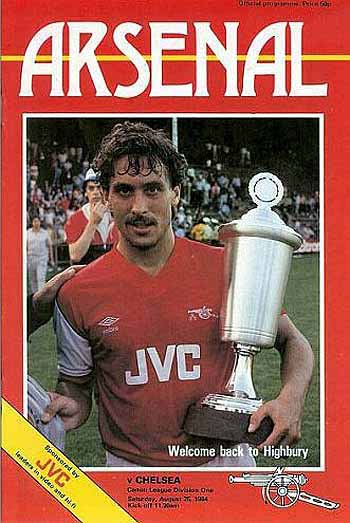 programme cover for Arsenal v Chelsea, Saturday, 25th Aug 1984