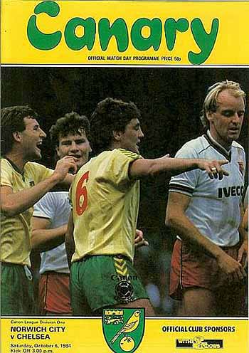 programme cover for Norwich City v Chelsea, 6th Oct 1984
