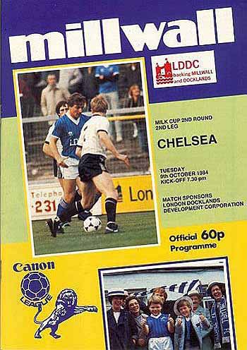 programme cover for Millwall v Chelsea, 9th Oct 1984