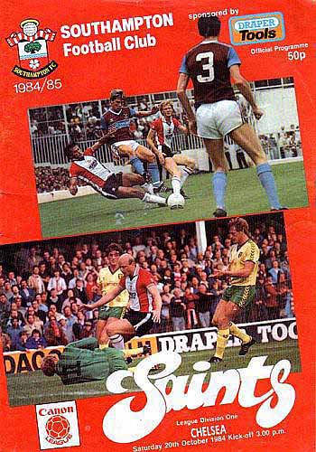 programme cover for Southampton v Chelsea, Saturday, 20th Oct 1984
